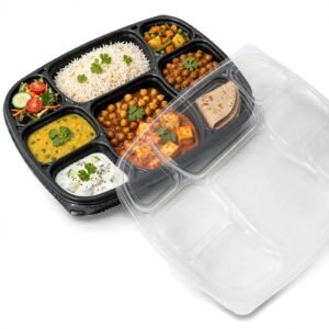 Disposable Meal Tray With Lid 8cp