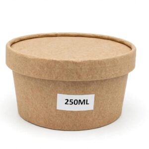 Kraft Paper Container With Lid 250ml