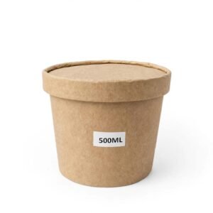Kraft Paper Container With Lid 500ml