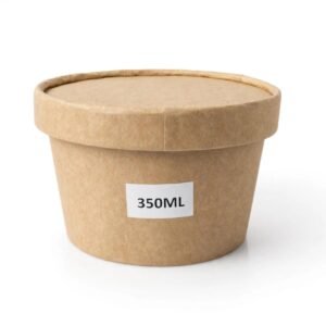 Kraft Paper Container With Lid 350ml