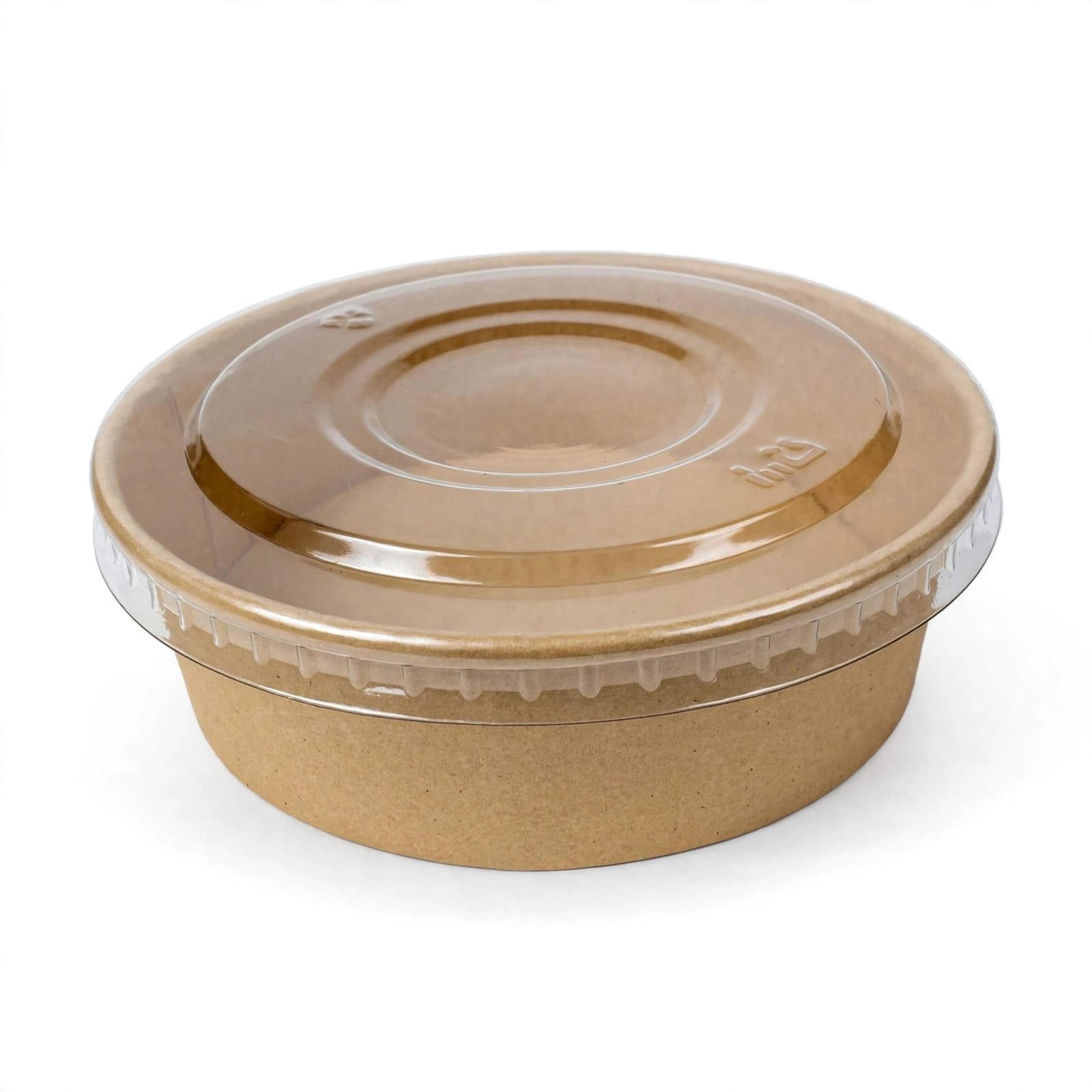 Kraft Paper Container With Pet Lid 750ml Flat - Image 3