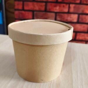 Kraft Paper Container With Lid 500ml
