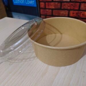 Kraft Paper Container With Pet Lid 750ml Flat