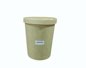 Kraft Paper Container With Lid 1000ml